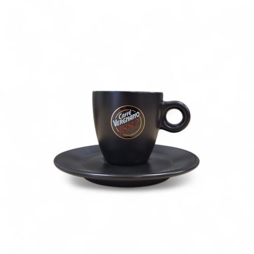 Vergnano eszpresszó kávés csésze + csészealj 75ml, matt fekete
