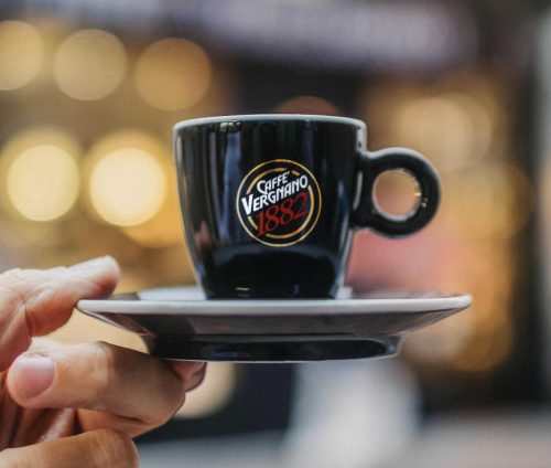 Vergnano eszpresszó kávés csésze + csészealj 75ml, matt fekete