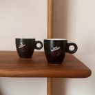 Vergnano eszpresszó kávés csésze + csészealj 75ml, matt fekete