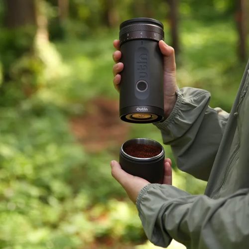 Outin Fino hordozható, elektromos kávéőrlő, fekete
