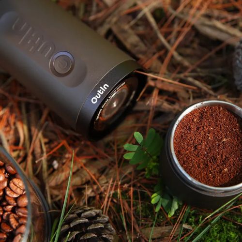 Outin Fino hordozható, elektromos kávéőrlő, fekete