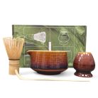 Shizuku Matcha készítő készlet 4db-os, barna