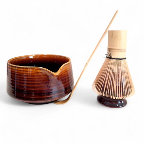 Shizuku Matcha készítő készlet 4db-os, barna