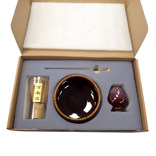 Maru Matcha készítő készlet 4db-os, barna