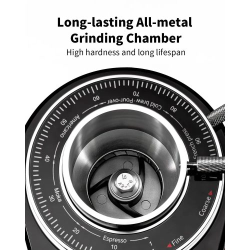 AVX CG301 Plasma 64mm síktárcsás kávéőrlő pumpás babtartállyal, fekete