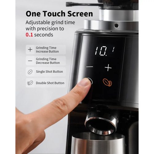 AVX CG301 Plasma 64mm síktárcsás kávéőrlő pumpás babtartállyal, fekete