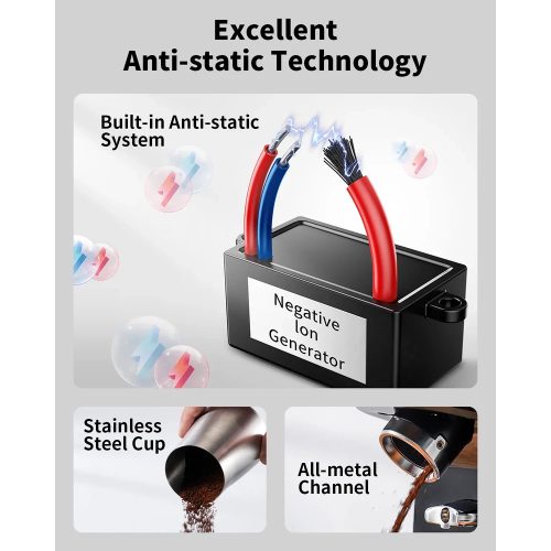 AVX CG301 Plasma 64mm síktárcsás kávéőrlő pumpás babtartállyal, fekete