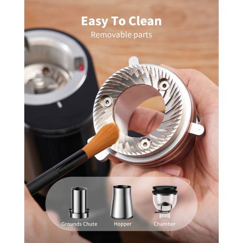 AVX CG301 Plasma 64mm síktárcsás kávéőrlő pumpás babtartállyal, fekete