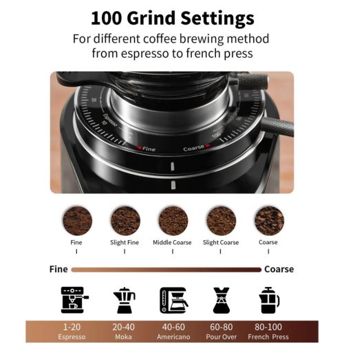 AVX CG301 Plasma 64mm síktárcsás kávéőrlő pumpás babtartállyal, fekete