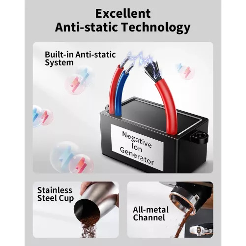 AVX CG301 Plasma 64mm síktárcsás kávéőrlő pumpás babtartállyal, ezüst