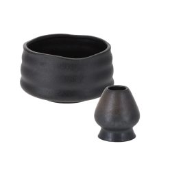 Matcha tál + Chasen tartó szett, matt szürke