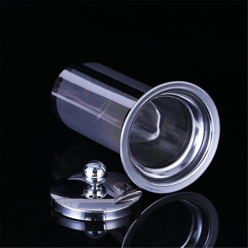 Szögletes üveg teáskanna fém szűrővel, 650ml