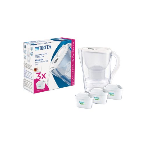 Brita Marella 2,4L fehér vízszűrő kancsó + 3db Brita Pro Prue szűrőpatron