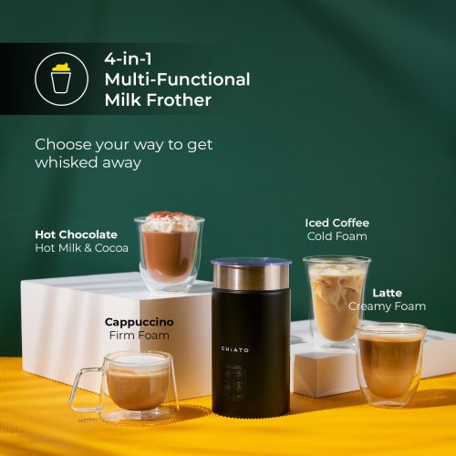 CHiATO milkPLAY automata tejhabosító, fekete