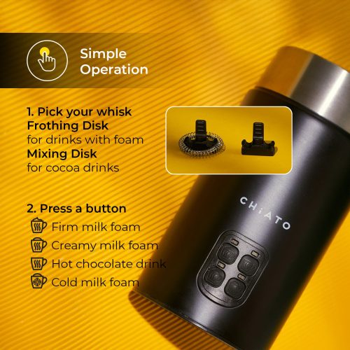 CHiATO milkPLAY automata tejhabosító, fekete