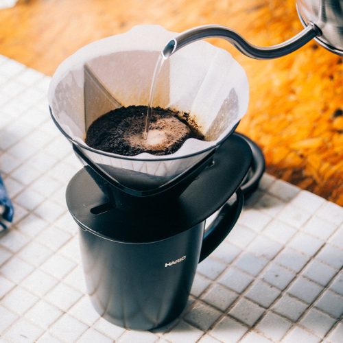 Hario V60-02 MUGEN One Pour Dripper, műanyag, fekete