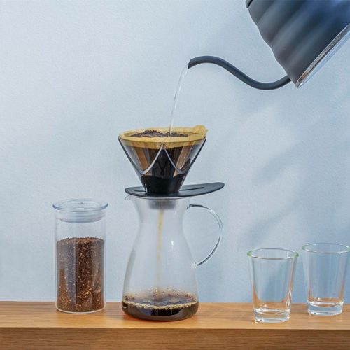 Hario V60-02 MUGEN One Pour Dripper, műanyag, fekete