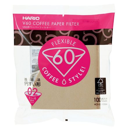 Hario V60 Misarashi barna papírfilter, V60-02, 100db