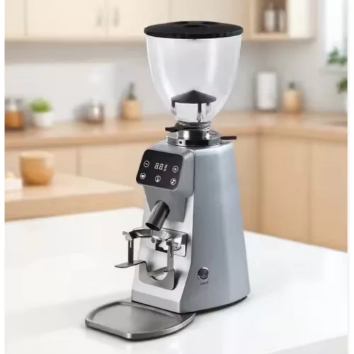AVX CG305 Plasma 64mm Titanium síktárcsás kávéőrlő pumpás babtartállyal, ezüst
