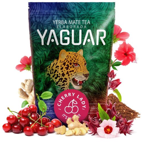 Yaguar Cherry Lady ízesített Yerba Maté Tea 500g