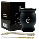 Un Mate Acero Yerba Maté szett, fekete