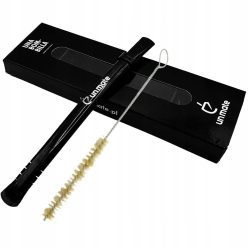 Un Mate Bombilla tisztítókefével 16cm, fekete