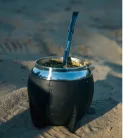 Un Mate Chimarrao Bombilla 19cm, fekete