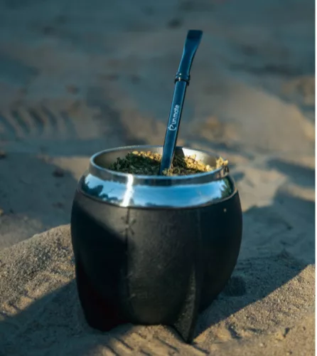 Un Mate Chimarrao Bombilla 19cm, fekete