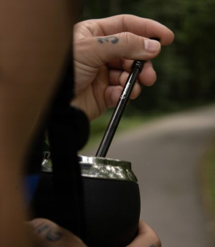 Un Mate Chimarrao Bombilla 19cm, fekete