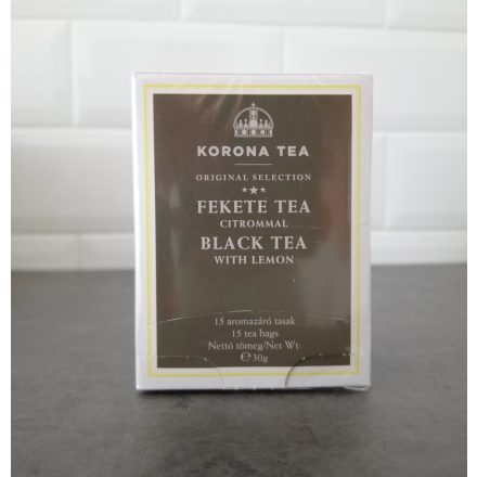 Korona Fekete tea citrommal, 15x2g teafilter
