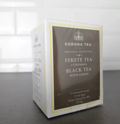 Korona Fekete tea citrommal, 15x2g teafilter