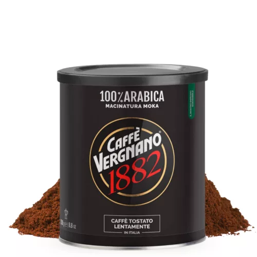 Vergnano 100% Arabica MOKA őrölt kávé fémdobozban, 250g