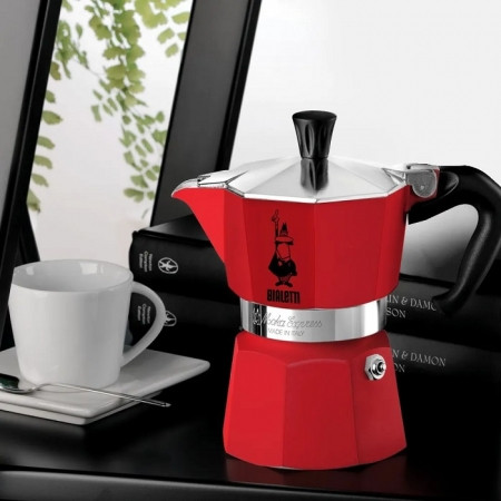 Bialetti Moka Express kotyogós kávéfőző 3 adagos, piros