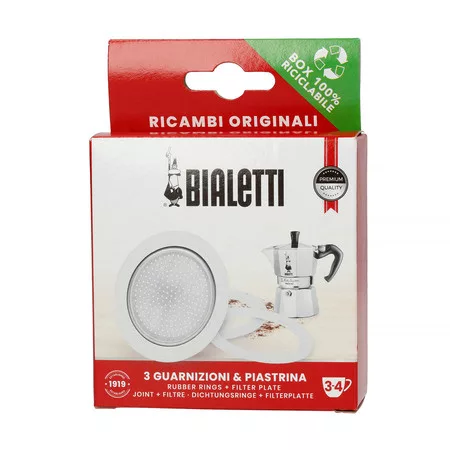 Bialetti 3-4 adag gumi tömítés + szűrő készlet, alumínium kotyogókhoz