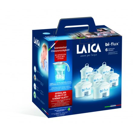 Laica Bi-Flux J996W fehér vízszűrő kancsó, 6db szűrőbetéttel 