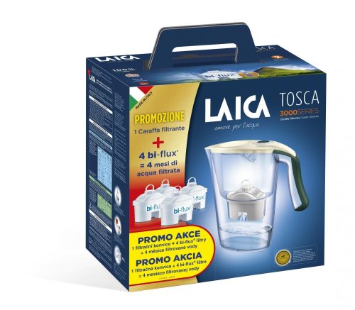 Laica Tosca 3000 vízszűrő kancsó 4 db bi-flux vízszűrő betéttel
