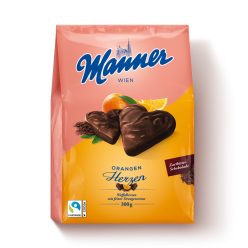 Manner Herzen - Narancsos töltött szív ostya, 300g