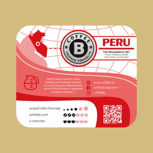 Coffee B Peru Mosqueteros kézműves szemes kávé 500g