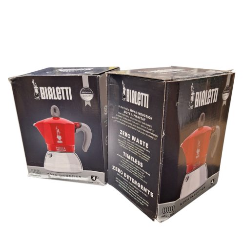 Bialetti Moka Indukciós kotyogós kávéfőző 4 adagos, piros (OUTLET)