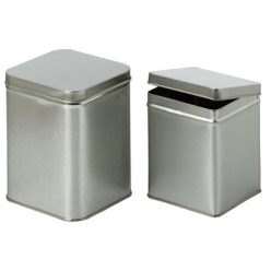 Fém Teatartó Doboz - Ezüst 100g