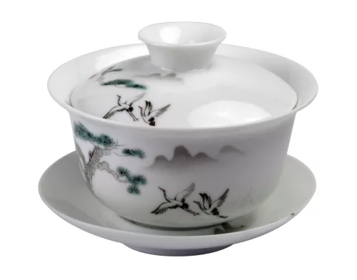Gaiwan Porcelán teakészítő edény 'Darvak' 130 ml