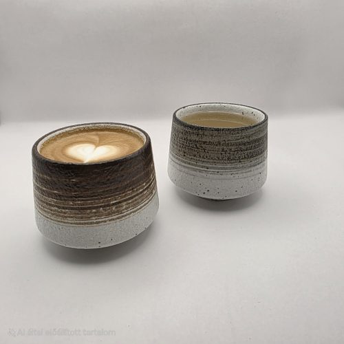 StoneLook porcelán csésze – barna-fehér (190 ml)