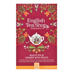   English Tea Shop - Gyömbéres bio fekete tea barackkal, 20 teafilter