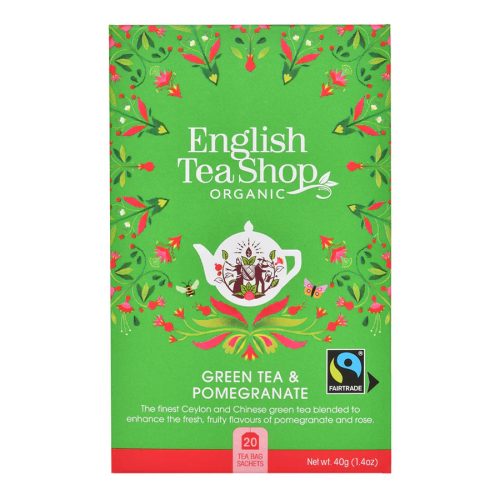 English Tea Shop - Bio zöld tea gránátalmával, 20 teafilter