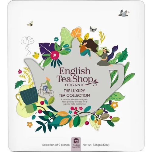 English Tea Shop - "Bio Luxury Tea Collection" Teaválogatás - Fémdobozban, 72 teafilter 