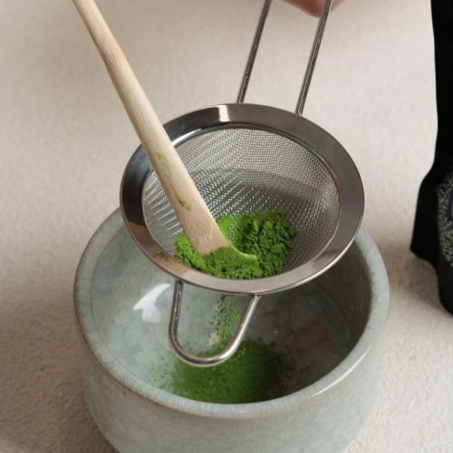 Matcha szűrő, rozsdamentes szita 